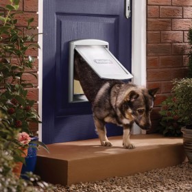 Srebrne drzwi dla średnich psów marki PetSafe
